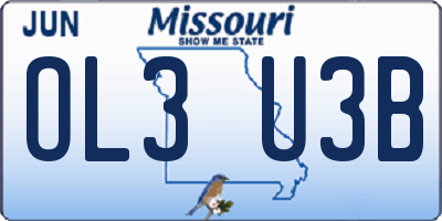 MO license plate OL3U3B