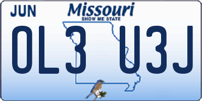 MO license plate OL3U3J