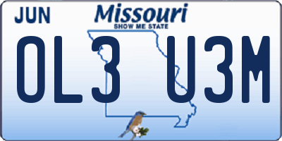 MO license plate OL3U3M