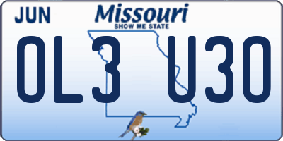 MO license plate OL3U3O