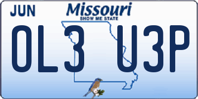 MO license plate OL3U3P