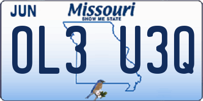 MO license plate OL3U3Q