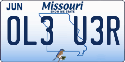 MO license plate OL3U3R