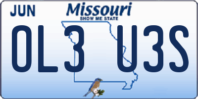 MO license plate OL3U3S