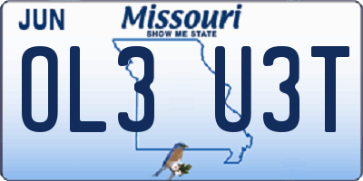 MO license plate OL3U3T