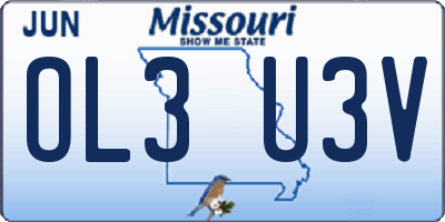 MO license plate OL3U3V