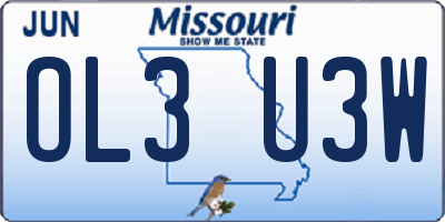MO license plate OL3U3W