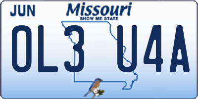 MO license plate OL3U4A