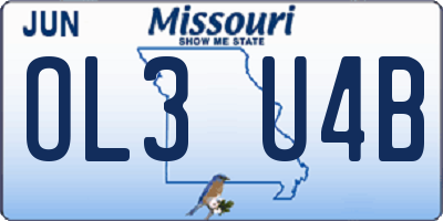 MO license plate OL3U4B