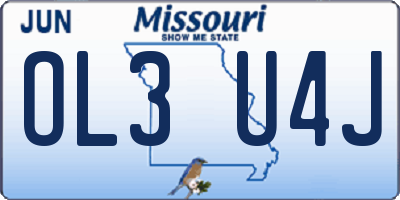 MO license plate OL3U4J