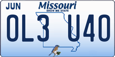 MO license plate OL3U4O