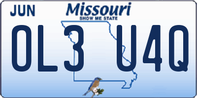 MO license plate OL3U4Q