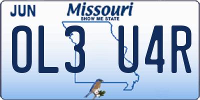 MO license plate OL3U4R