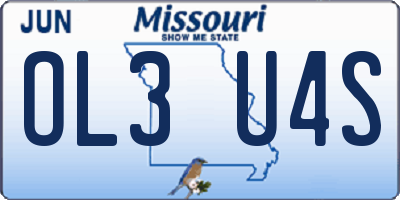 MO license plate OL3U4S