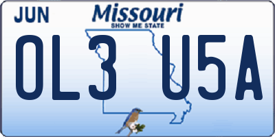MO license plate OL3U5A