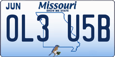 MO license plate OL3U5B
