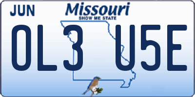 MO license plate OL3U5E