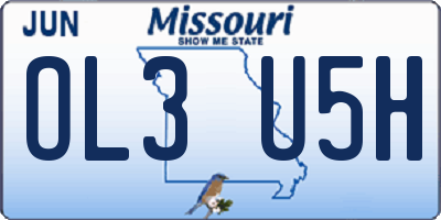 MO license plate OL3U5H