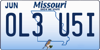 MO license plate OL3U5I