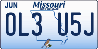 MO license plate OL3U5J