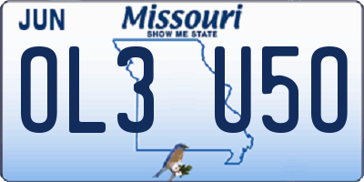 MO license plate OL3U5O