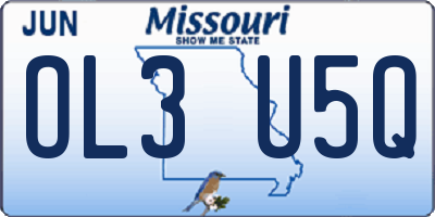 MO license plate OL3U5Q