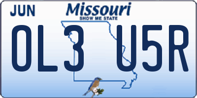 MO license plate OL3U5R