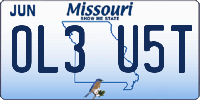 MO license plate OL3U5T
