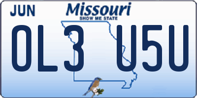 MO license plate OL3U5U