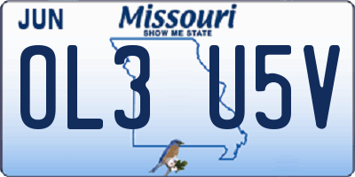 MO license plate OL3U5V