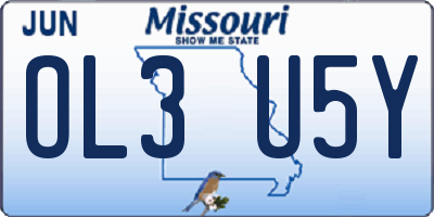 MO license plate OL3U5Y