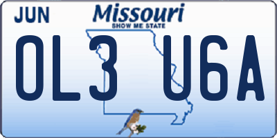 MO license plate OL3U6A