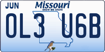 MO license plate OL3U6B