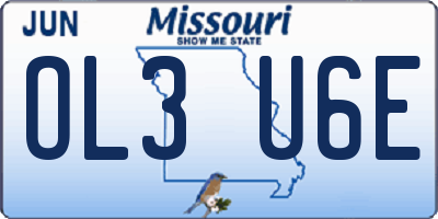 MO license plate OL3U6E
