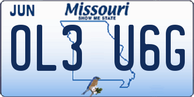 MO license plate OL3U6G