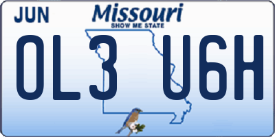 MO license plate OL3U6H