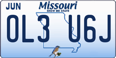 MO license plate OL3U6J
