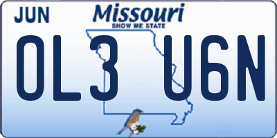 MO license plate OL3U6N