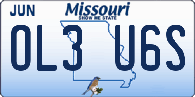 MO license plate OL3U6S