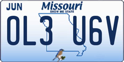 MO license plate OL3U6V