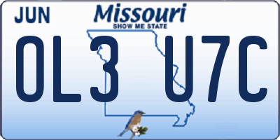 MO license plate OL3U7C
