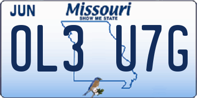 MO license plate OL3U7G