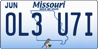 MO license plate OL3U7I