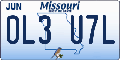 MO license plate OL3U7L