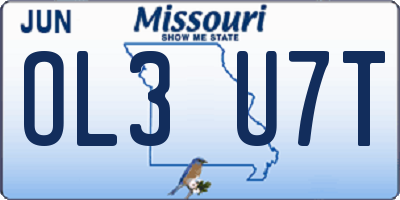 MO license plate OL3U7T