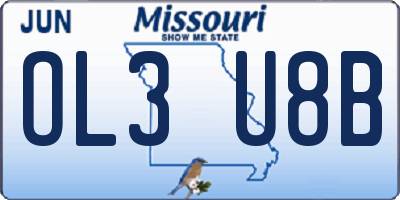 MO license plate OL3U8B