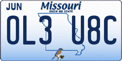 MO license plate OL3U8C