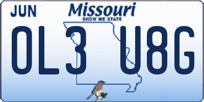 MO license plate OL3U8G