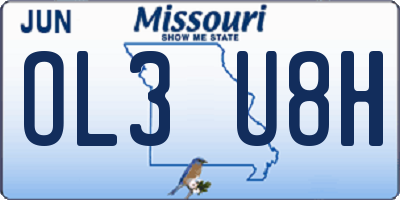 MO license plate OL3U8H