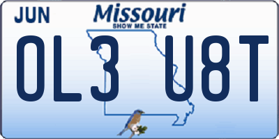 MO license plate OL3U8T